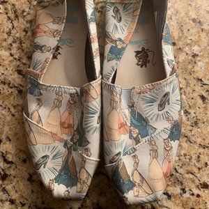 Cinderella Sketch Disney Toms Slip-ons 7.5 NWOB